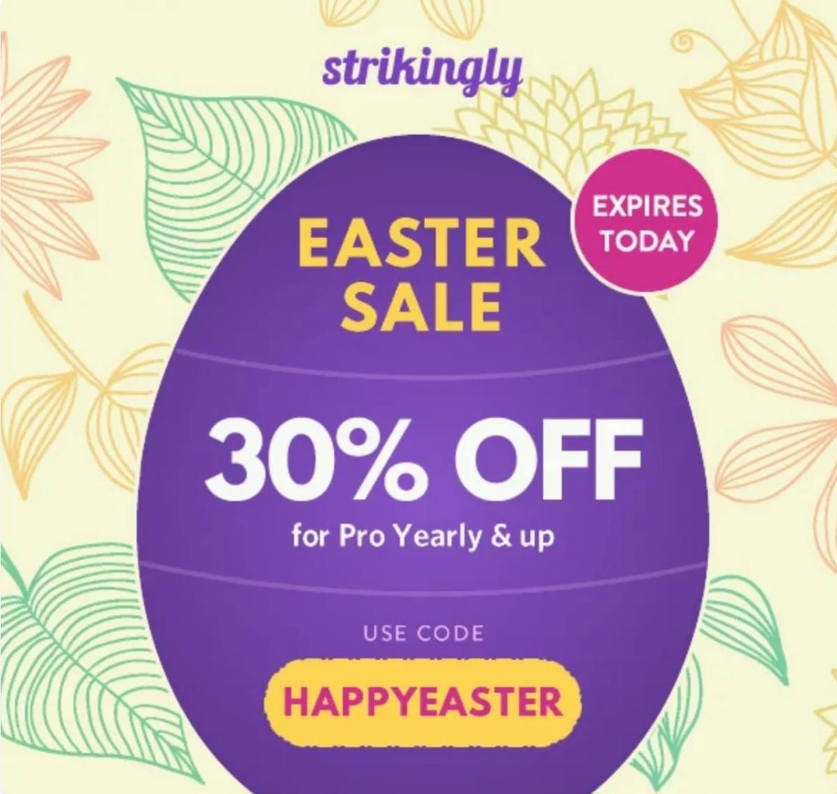 Promoção de Páscoa Strikingly