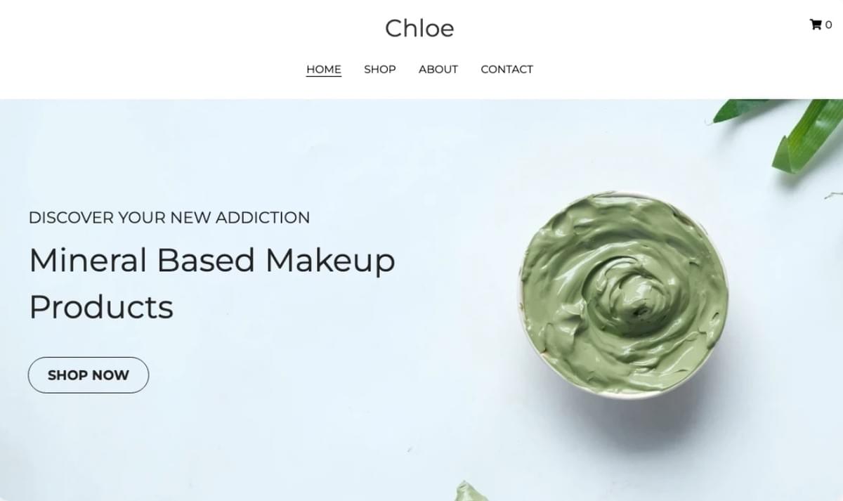 Chloe webwinkelsjabloon van Strikingly