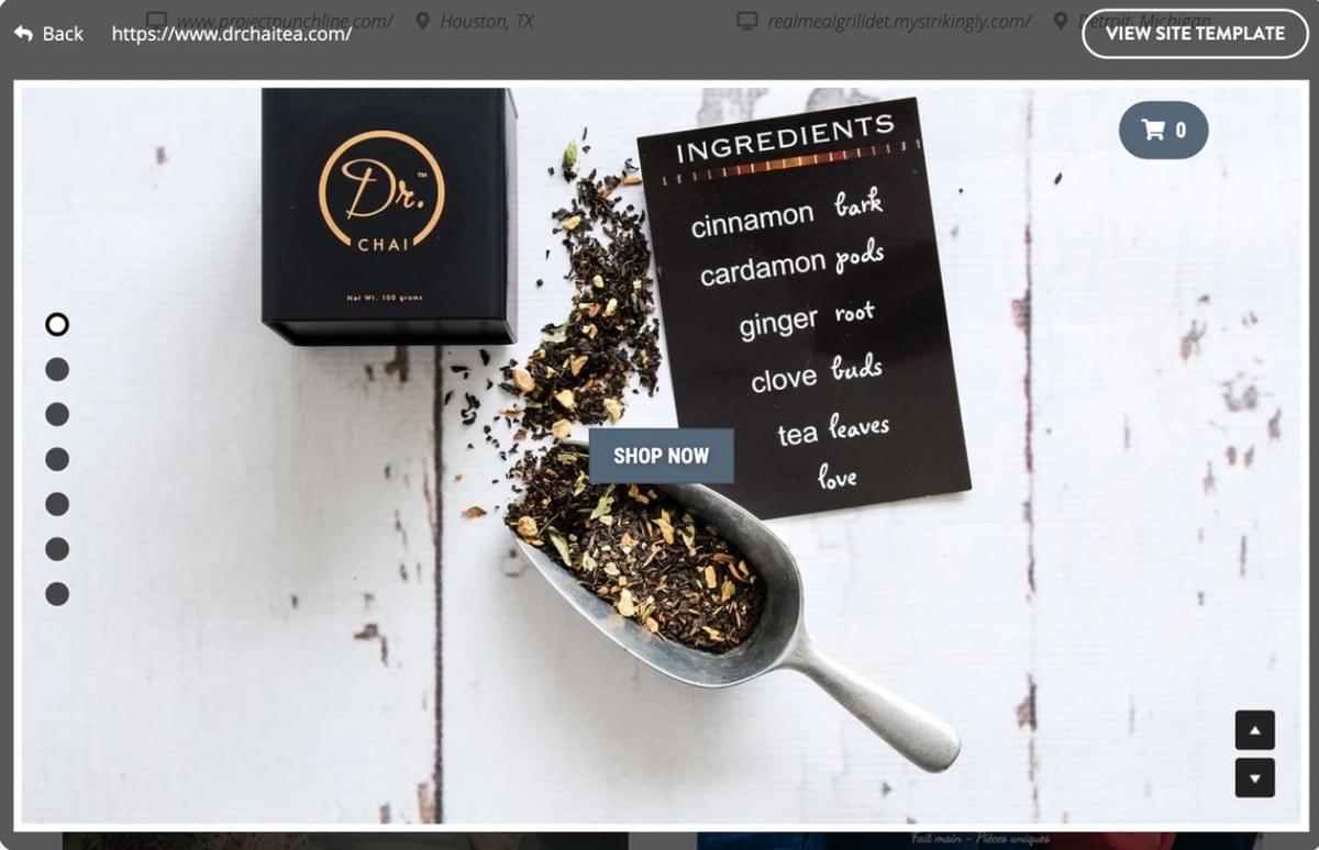 Site do utilizador protegido de forma impressionante - Dr. Chai Tea