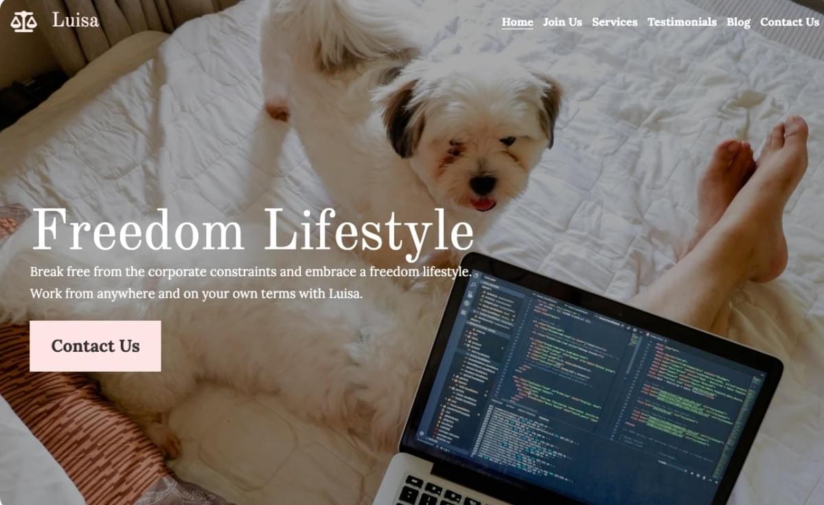 Freedom Lifestyle Sjabloon van Strikingly