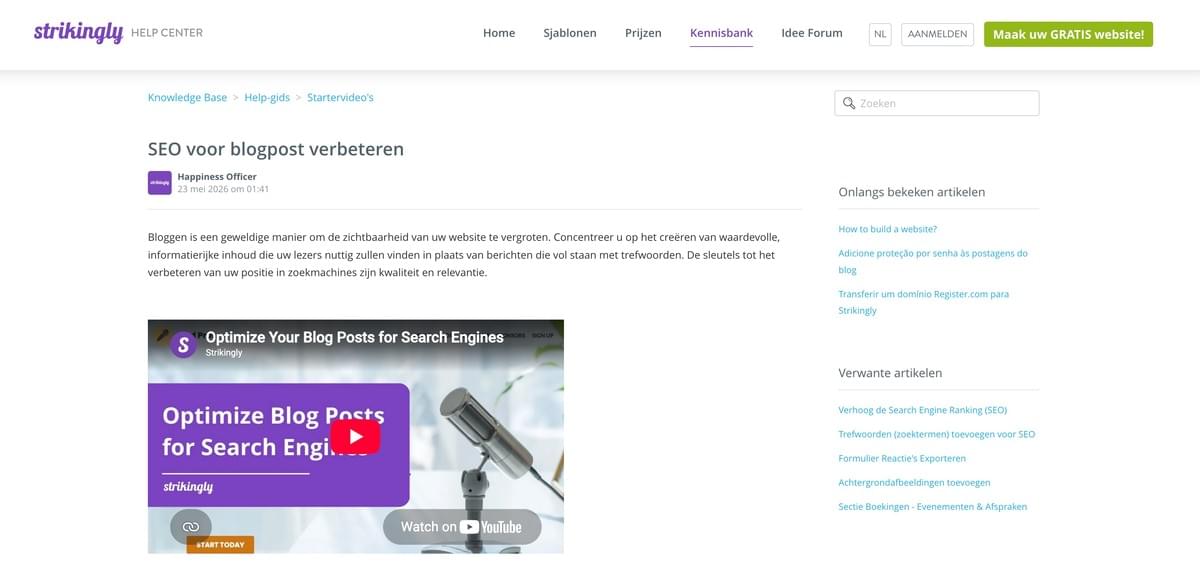 Strikingly Kennisbank Artikel