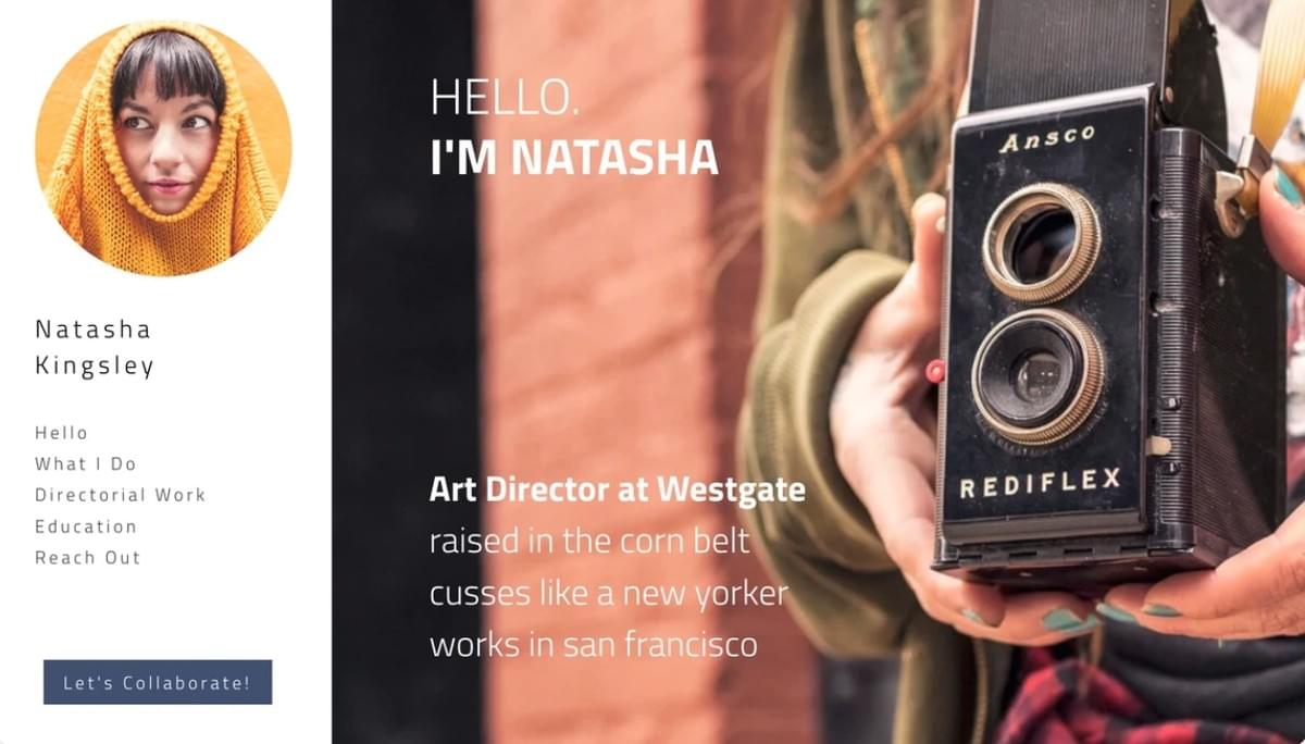 Stijlvol sjabloon van Strikingly