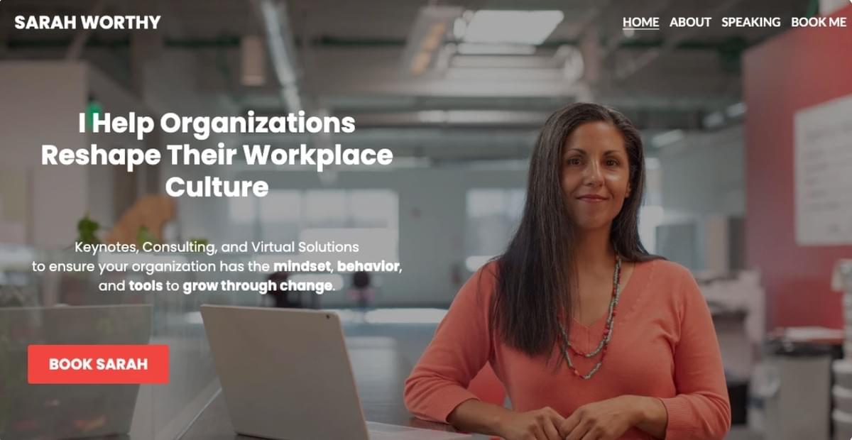 Sarah Worthy Template von Strikingly