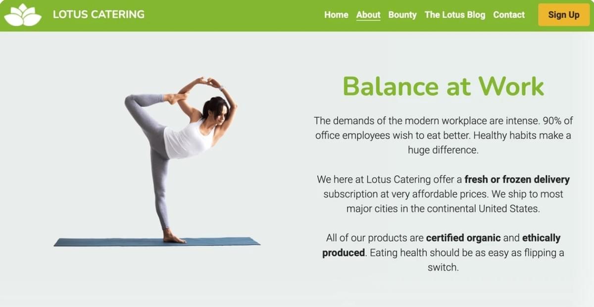 Lotus-sjabloon van Strikingly