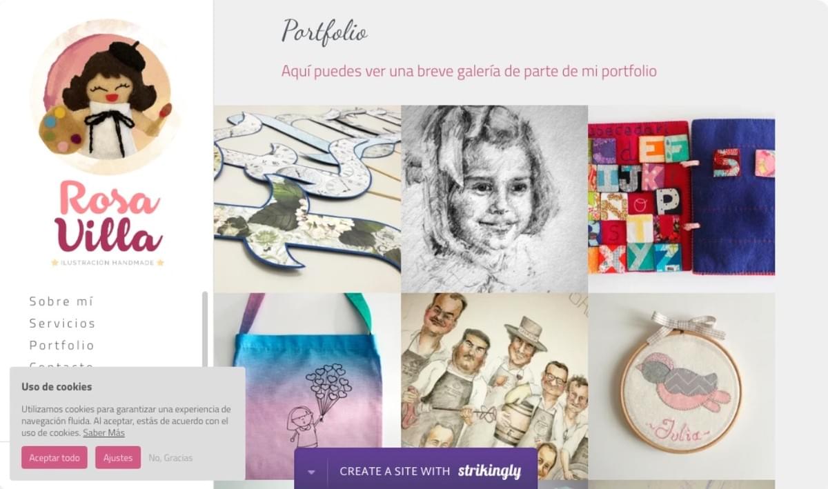 Cookiemelding op de Strikingly-site