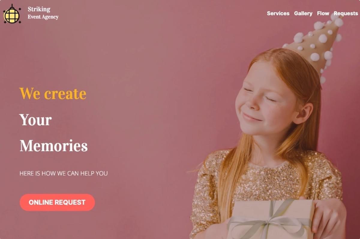 Strikingly Evenement Sjabloon van Strikingly