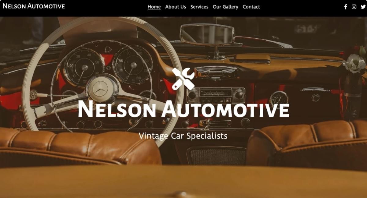 Modelo de Renovação de Carros Vintage do Strikingly