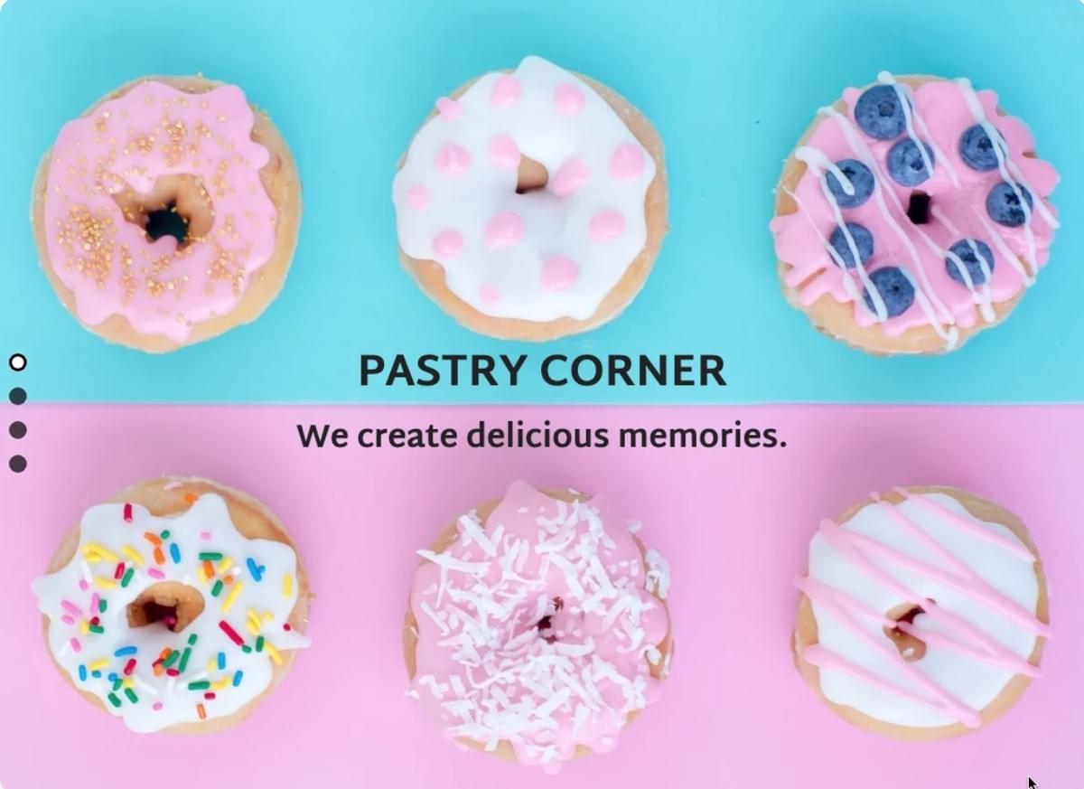 Pastry Corner Sjabloon van Strikingly