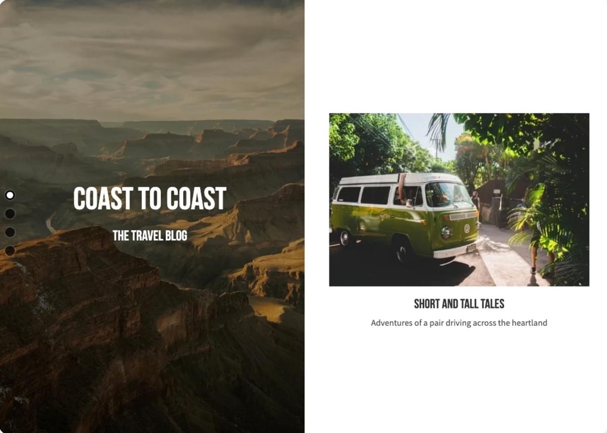 Modelo de Blog Perspective da Strikingly