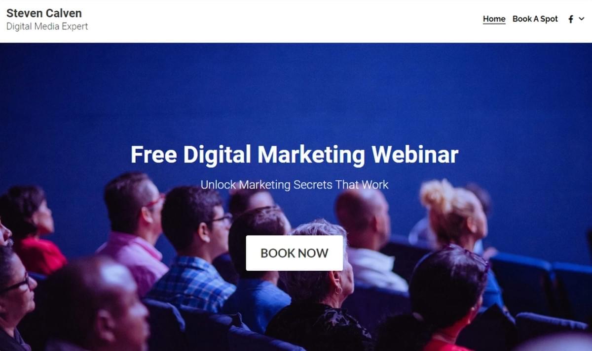 Marketing Webinar Sjabloon van Strikingly