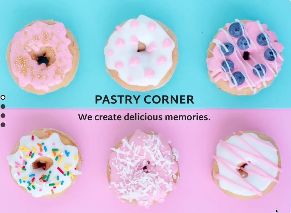 Pastry Corner Sjabloon van Strikingly