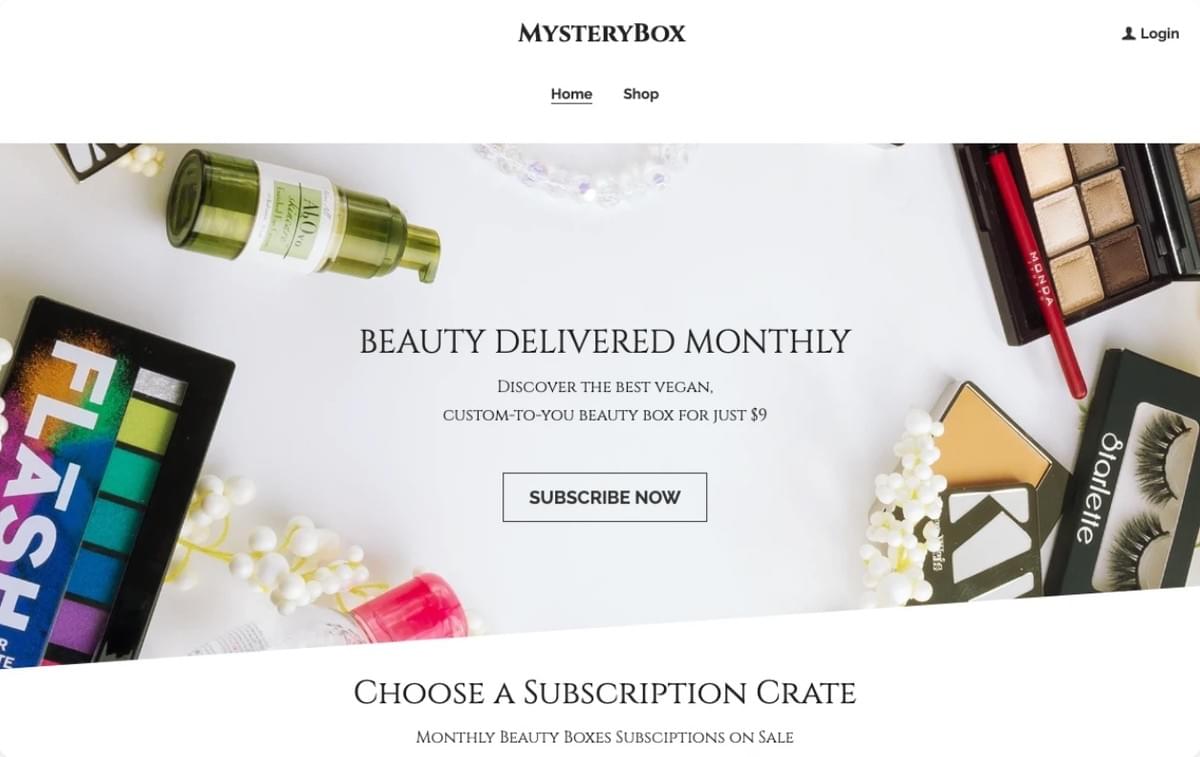 Mystery Box Online-Shop-Vorlage mit Strikingly