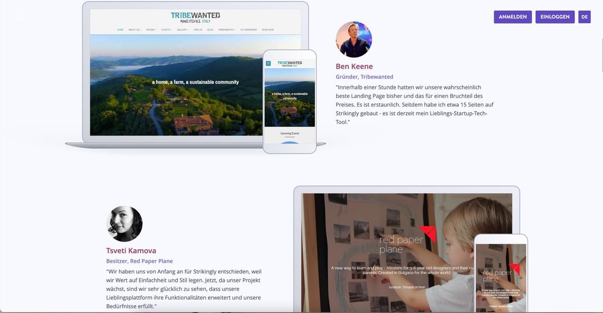 Strikingly Mobile-Websites