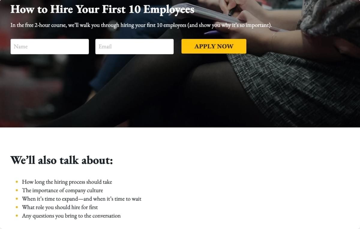 Modelo de sucesso em recrutamento da Strikingly