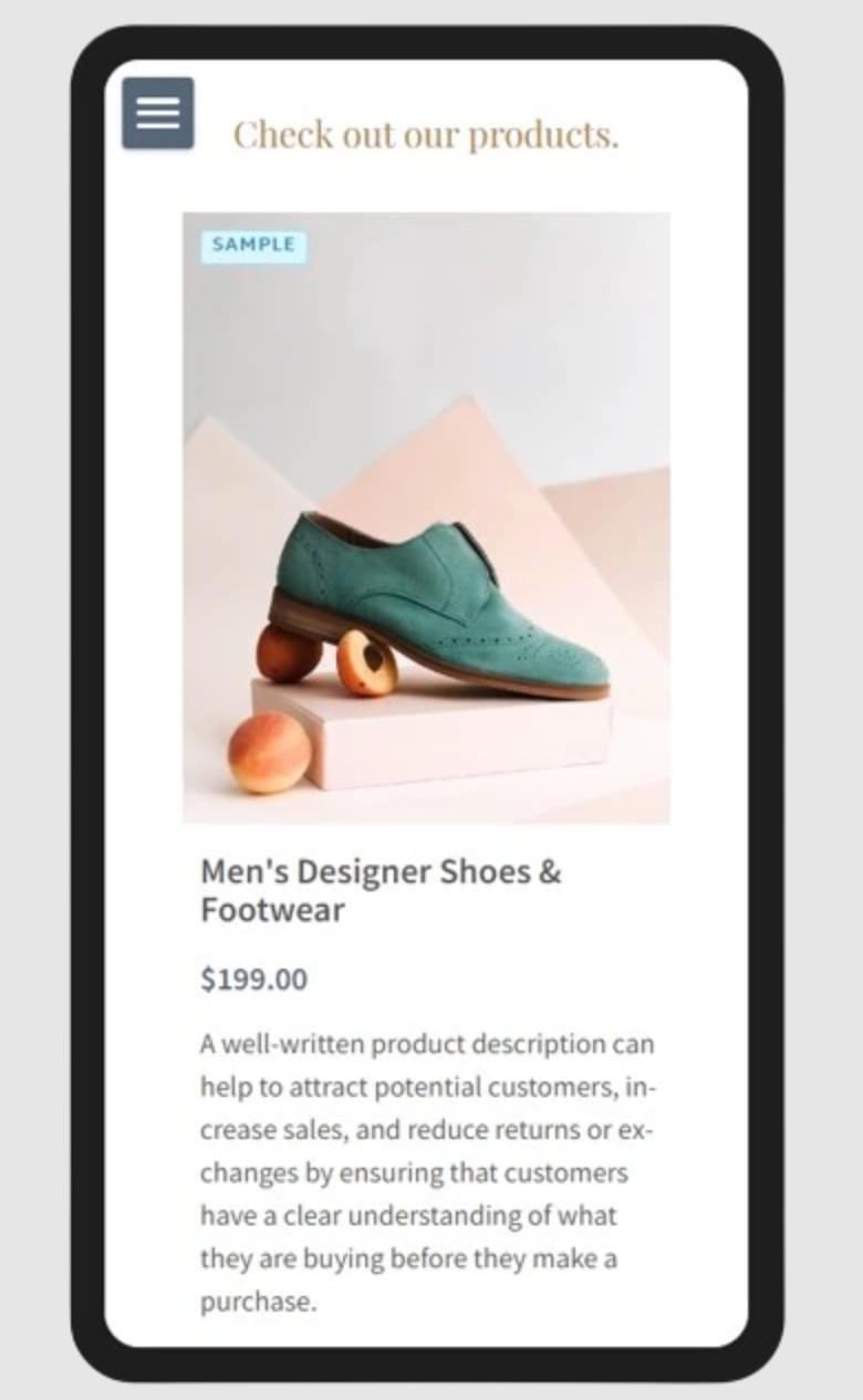 Mobiler Checkout mit Strikingly