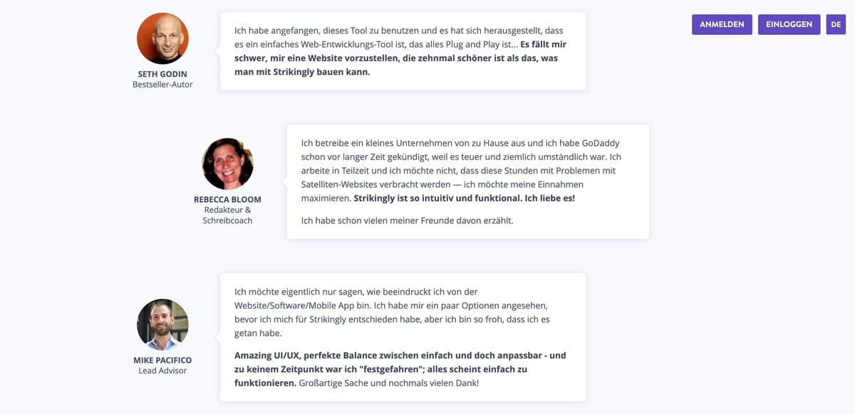 Strikingly Erfahrungsseite