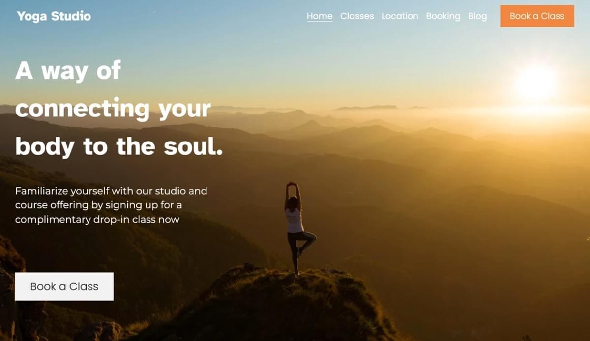 Yoga Zakelijke Website Sjabloon van Strikingly