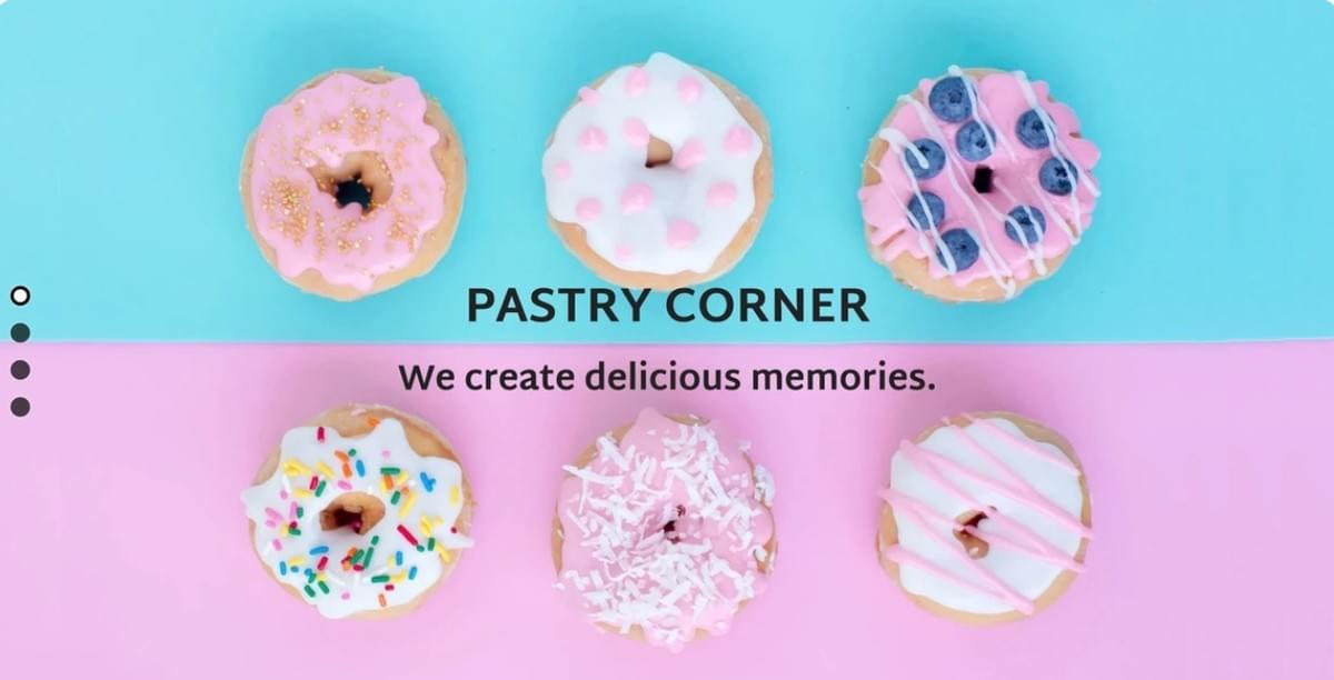 Template de Loja Online Pastry Corner da Strikingly