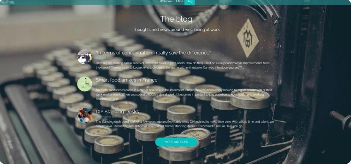 hoe je een blog start zoals Pupitre