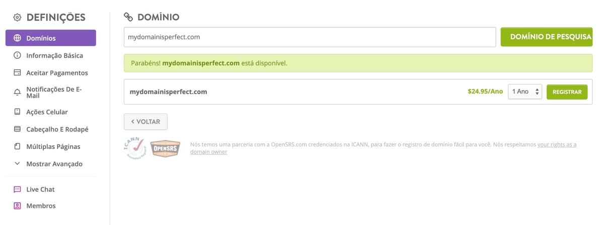 Domínios Personalizados da Strikingly