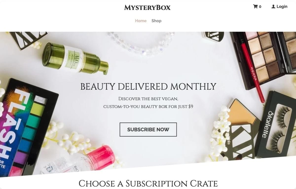 Mystery Box Sjabloon van Strikingly