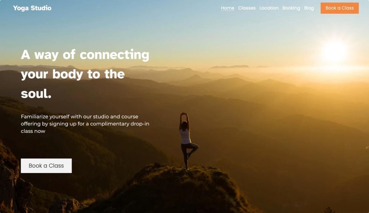 Yoga Sjabloon van Strikingly