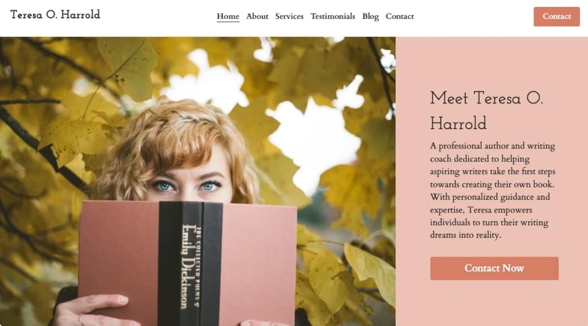 Auteur & Schrijfcoach-sjabloon van Strikingly