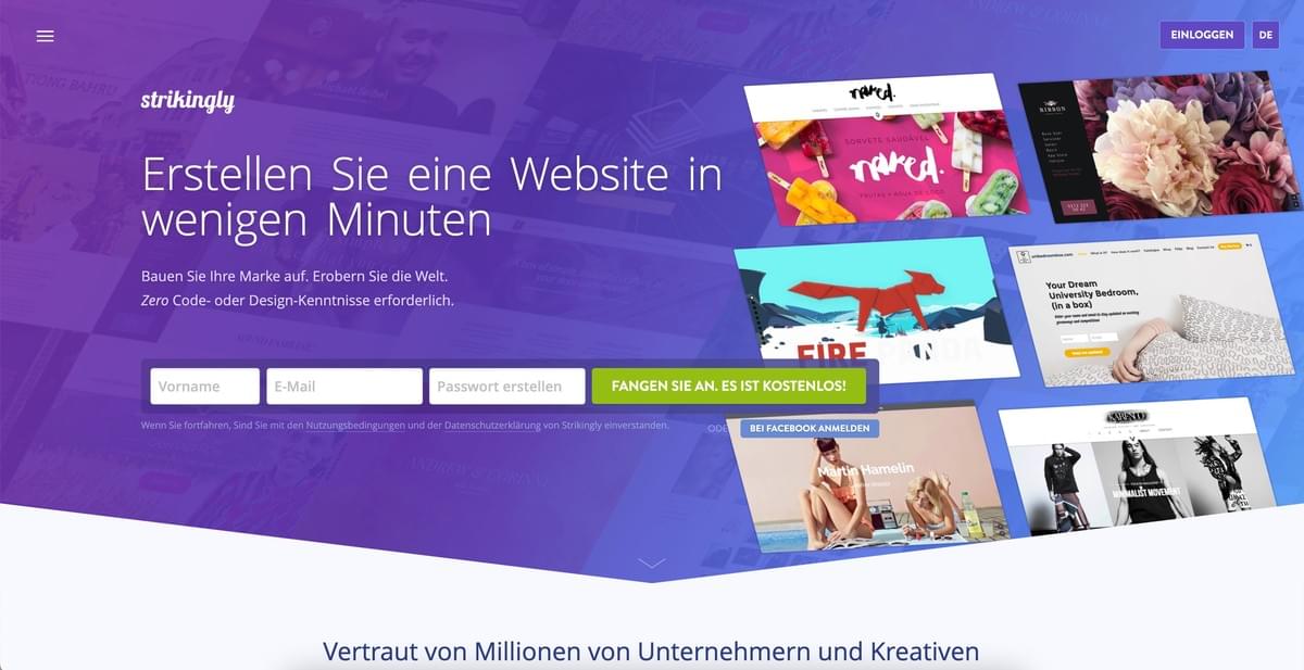 Strikingly Landing Page