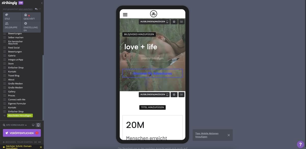 Wie kann Strikingly bei der Suchmaschinenoptimierung für eine profitable Nische helfen - Mobil-Responsives Design