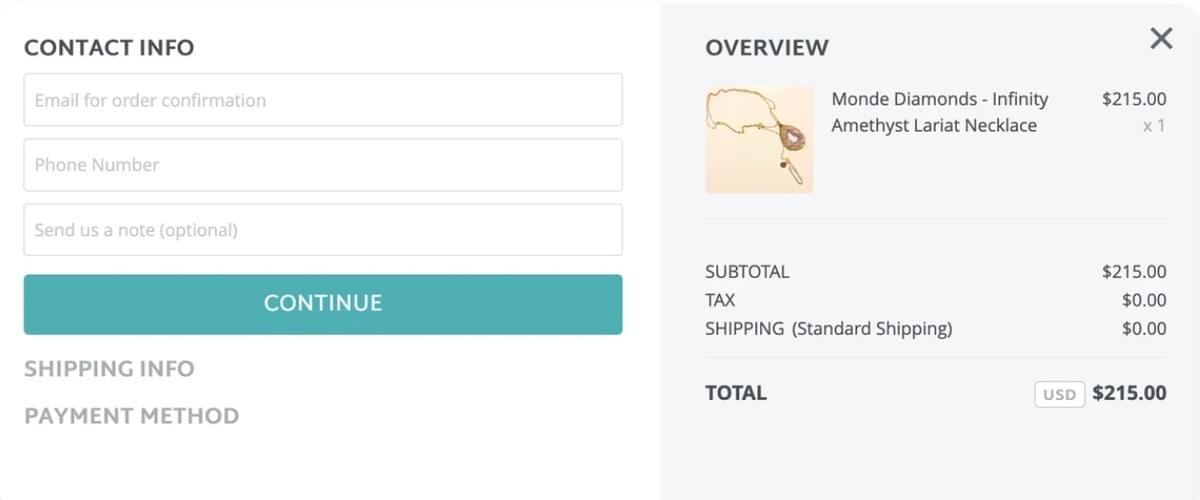 Strikingly Checkout Pagina