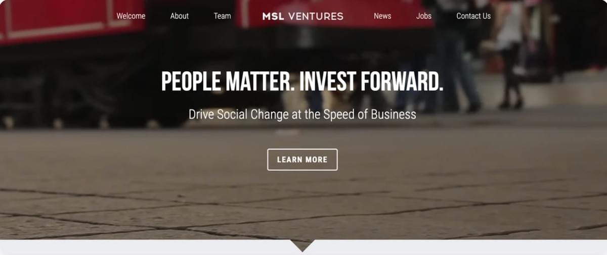 MSL Ventures-sjabloon van Strikingly