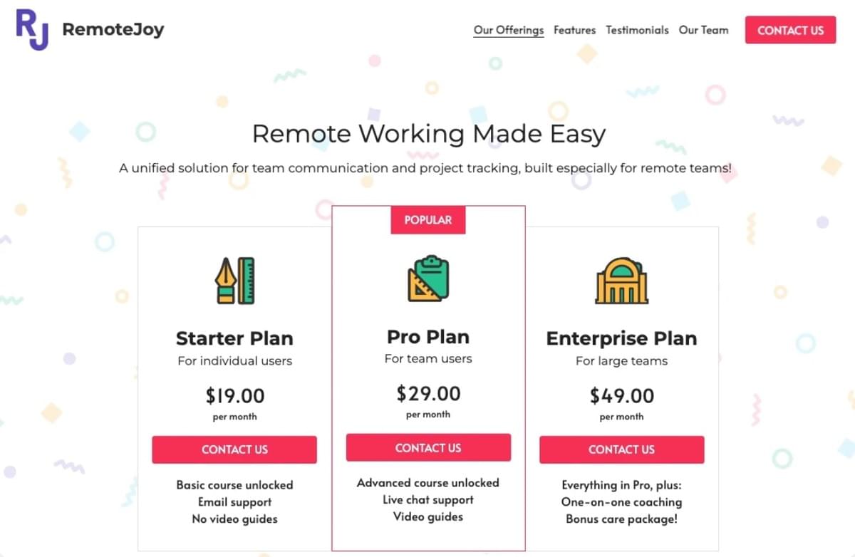 RemoteJoy E-Commerce-Vorlage von Strikingly