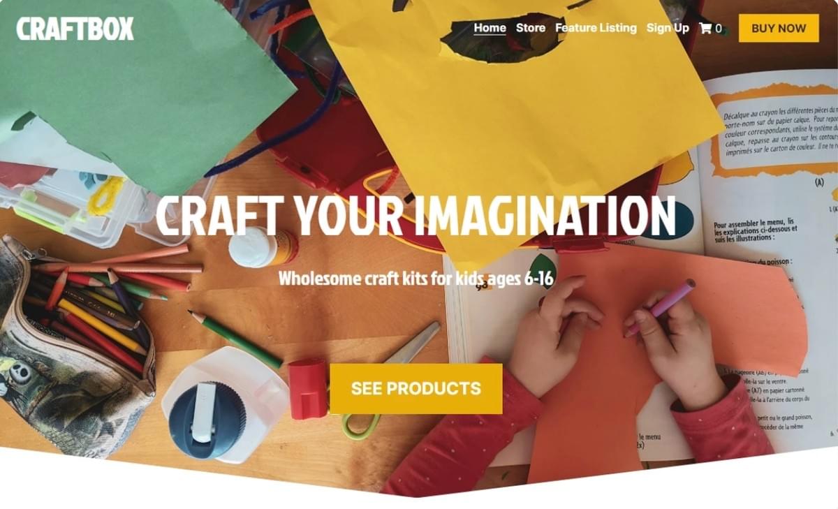 Szablon CraftBox od Strikingly