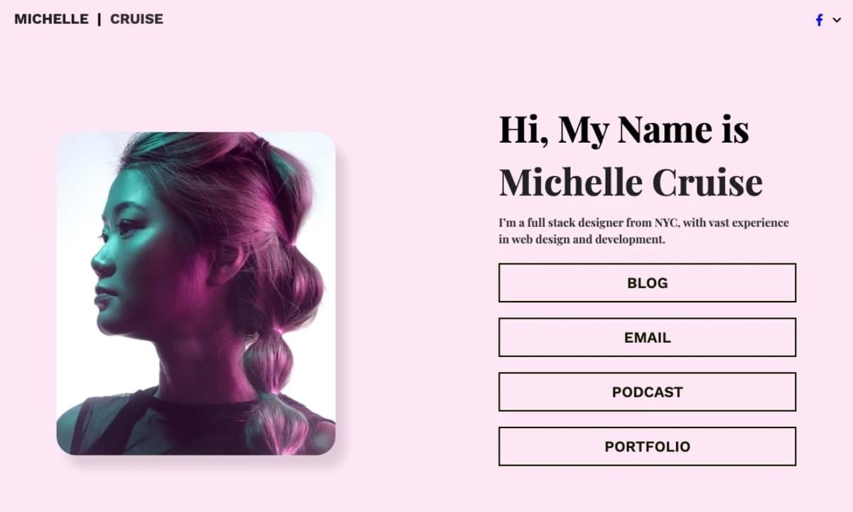 Template de Link Bio da Strikingly