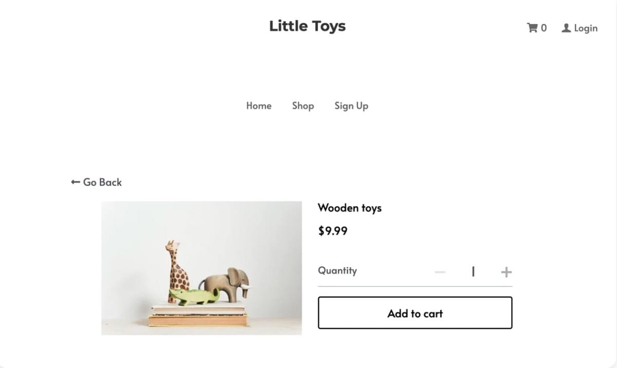 Template de Loja Online Little Toys da Strikingly