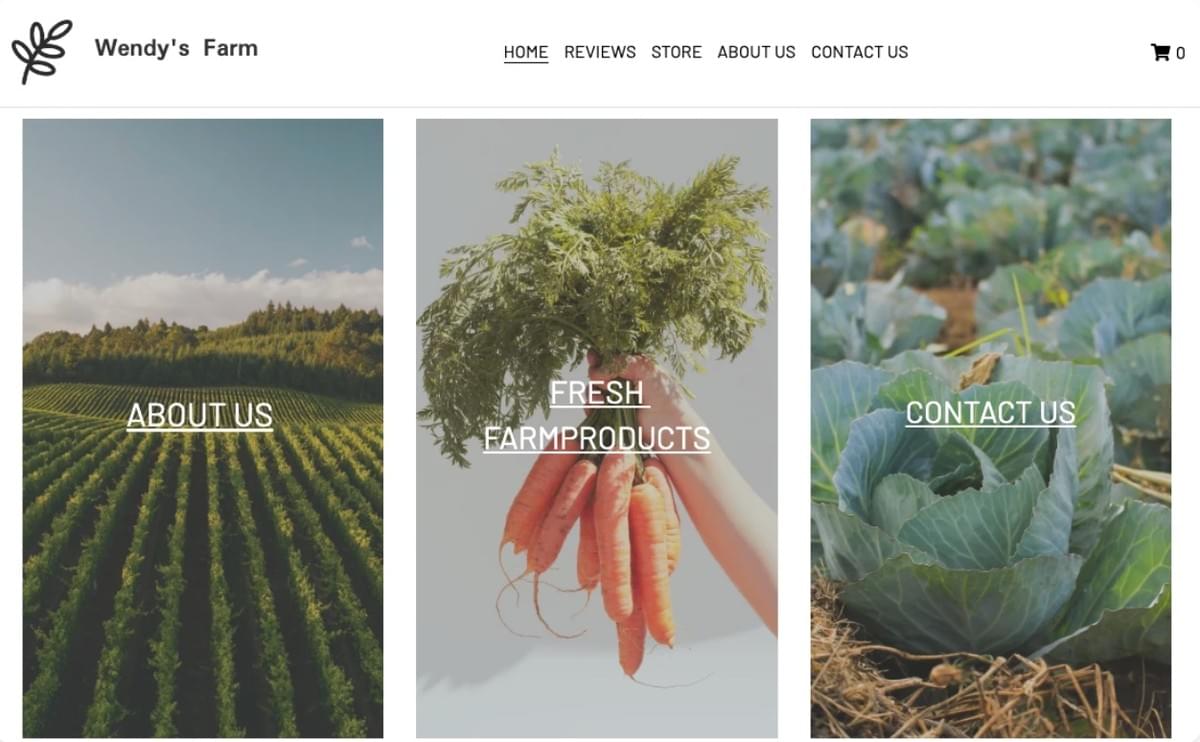 Template da Loja Online da Fazenda de Wendy