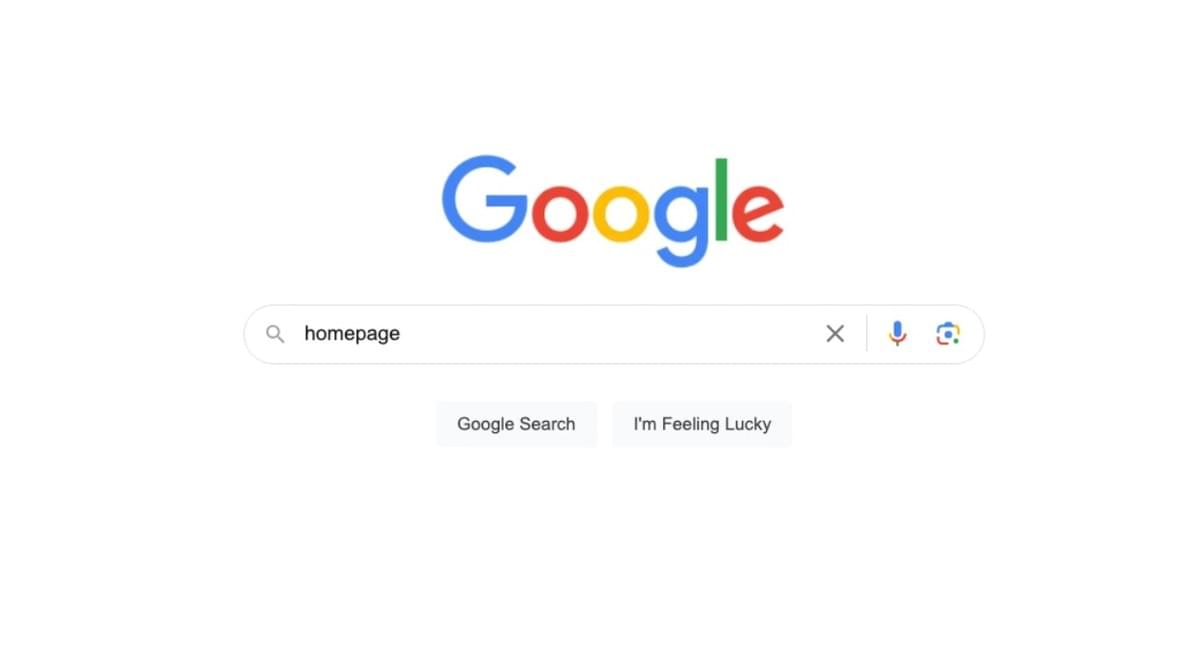 Google website homepage