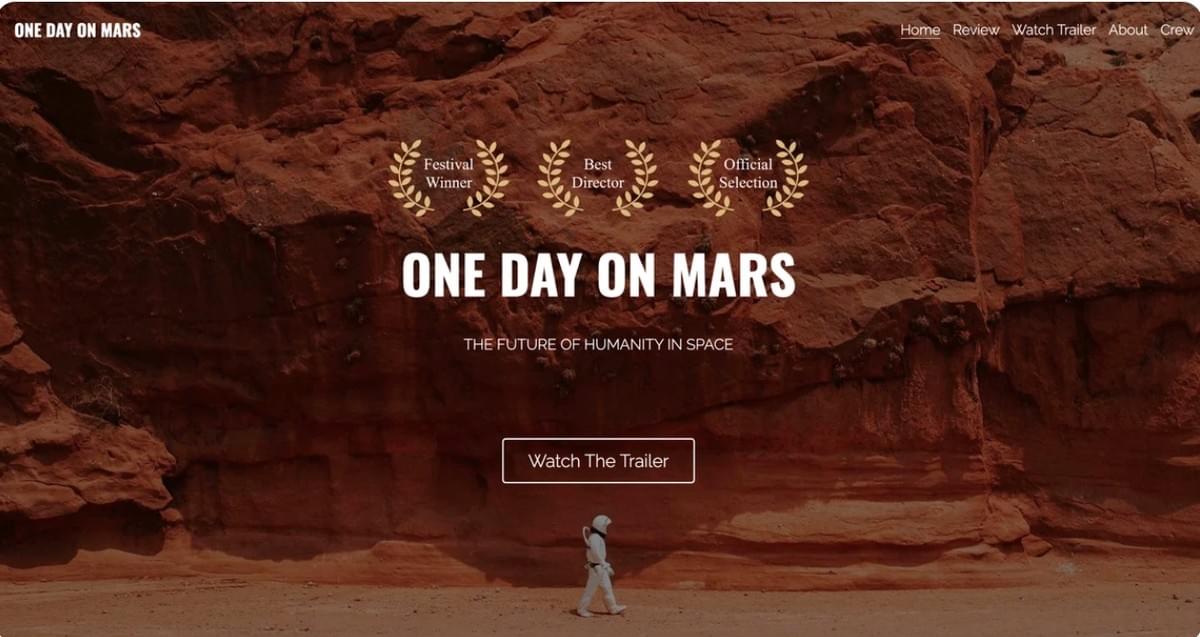 Filmtrailer-Vorlage von Strikingly