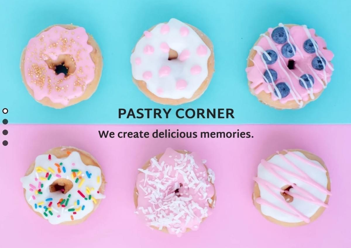 Template Pastry Corner da Strikingly