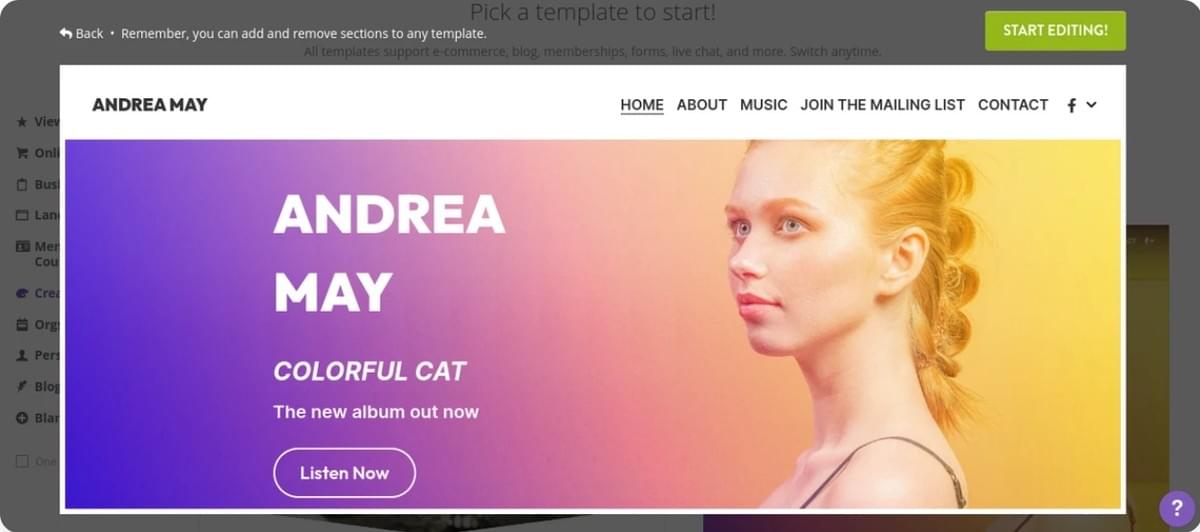 Como criar uma página inicial incrível facilmente com o Strikingly - Apelo à ação (CTA)