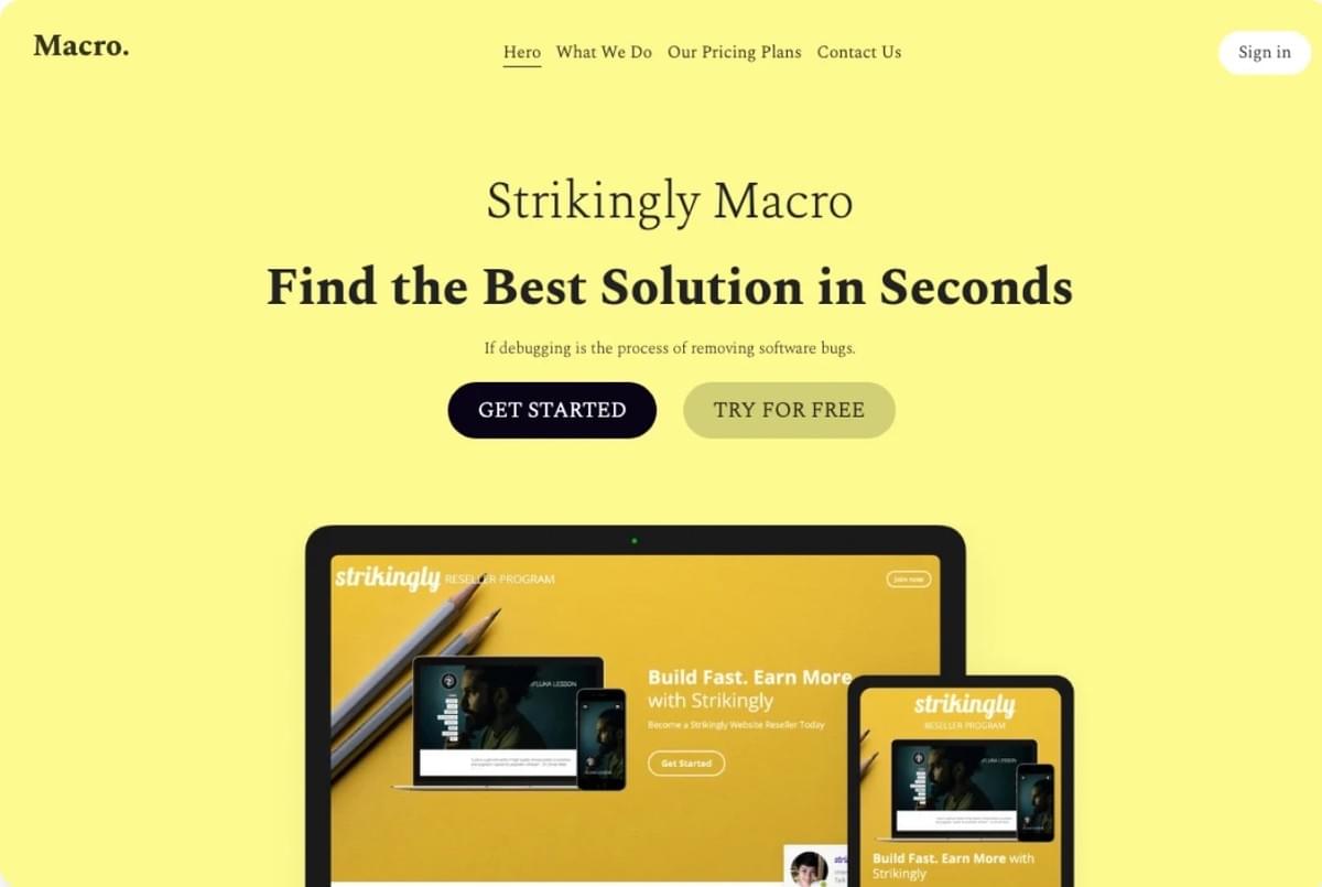 Modelo Macro da Strikingly