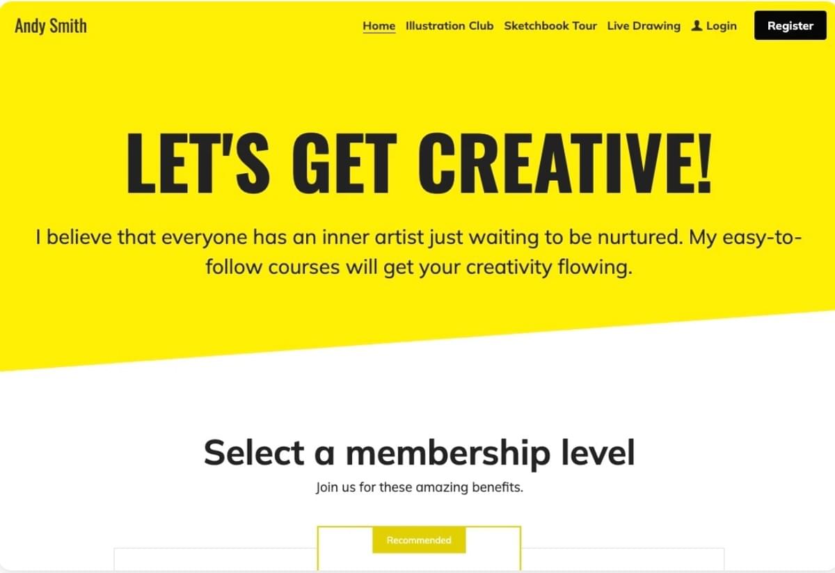 Laten we creatief worden met Strikingly-sjabloon