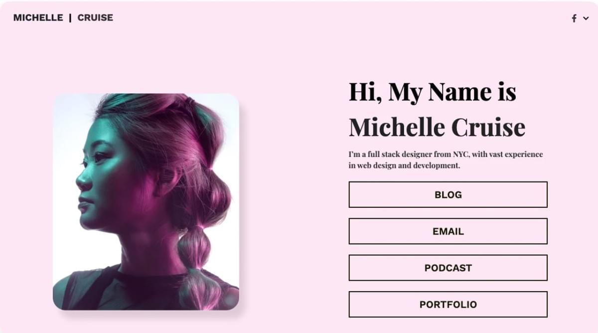 Michelle Cruise Vorlage von Strikingly