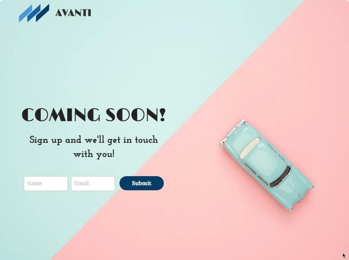 Avanti Sjabloon van Strikingly