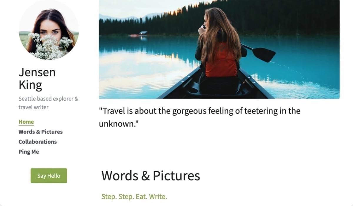 Clean Blog Template van Strikingly
