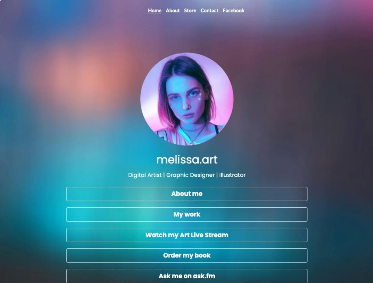 Melissa.Art Sjabloon van Strikingly