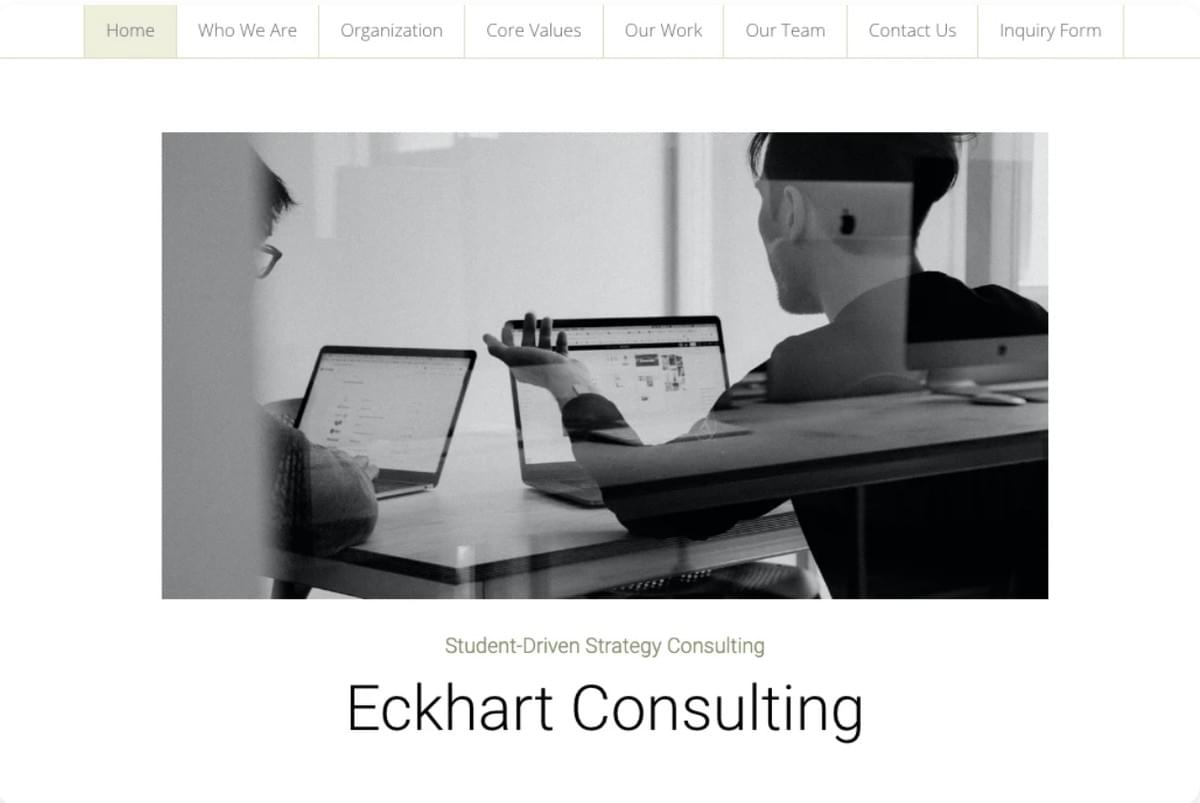 Eckhart Consulting Vorlage von Strikingly