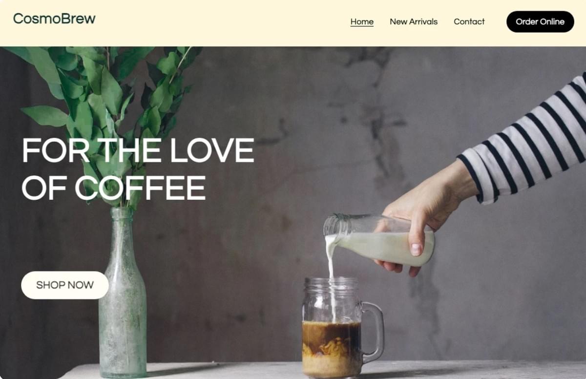 CosmoBrew-sjabloon van Strikingly