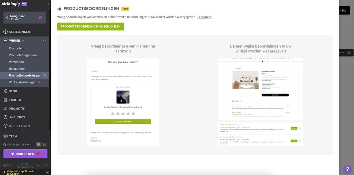 Opvallende productrecensiesfunctie