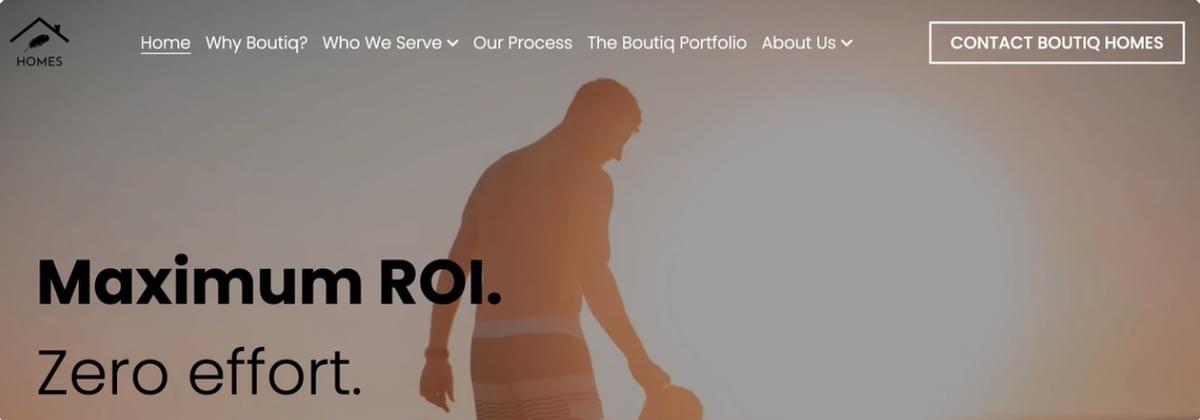 Website van Boutique Homes